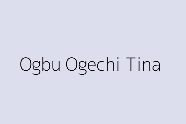 Ogbu Ogechi Tina 